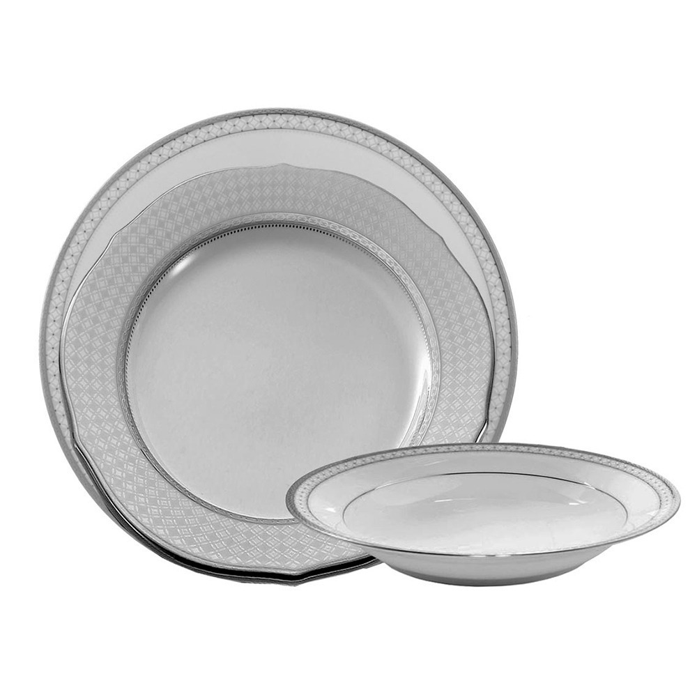 Aparelho de Jantar 18 Pecas Noritake Rochester Platinum Aparelho de Jantar 18 Pecas Noritake Rochester Platinum