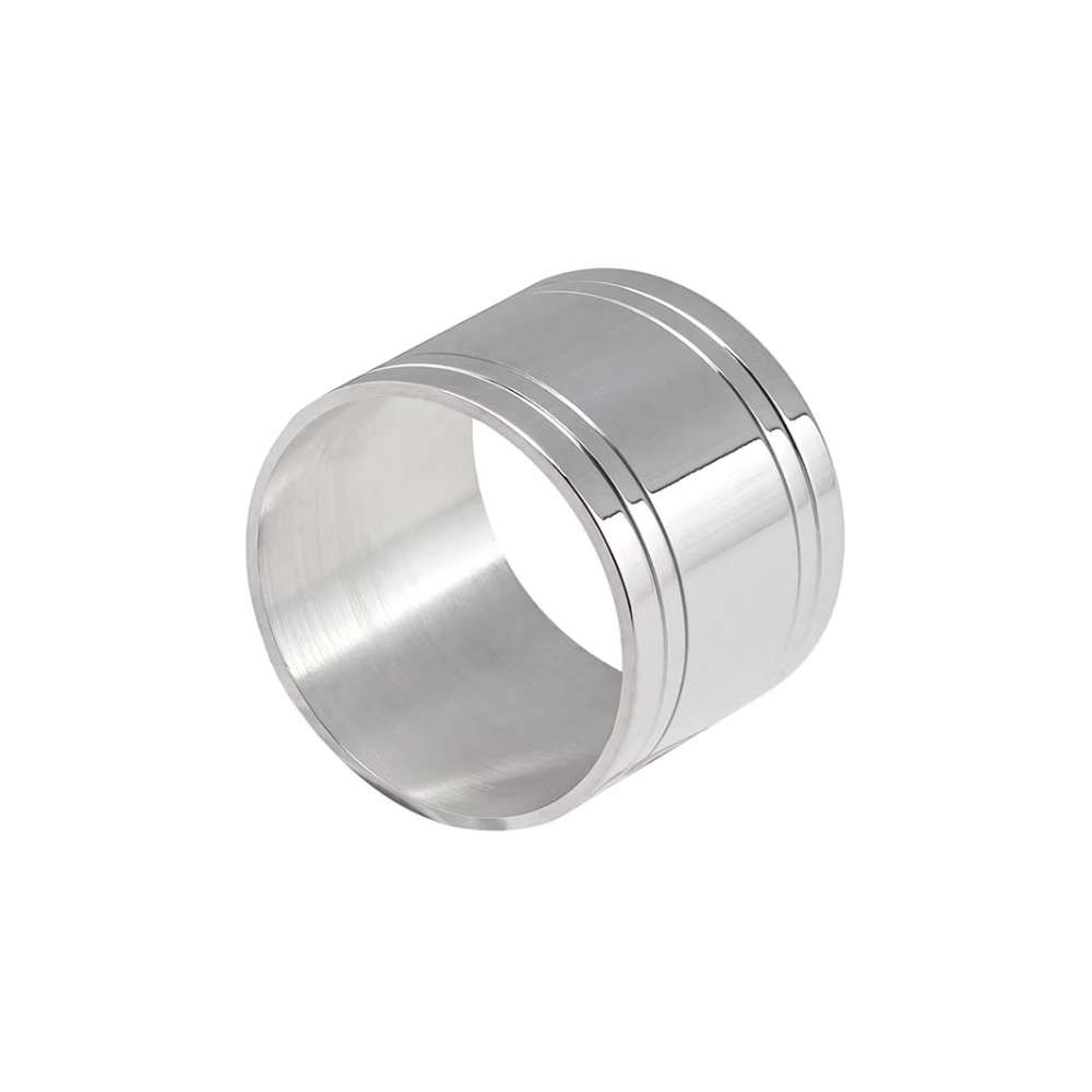 Argola de Guardanapo Redonda Silverlux Com Friso Argola de Guardanapo Redonda Silverlux Com Friso