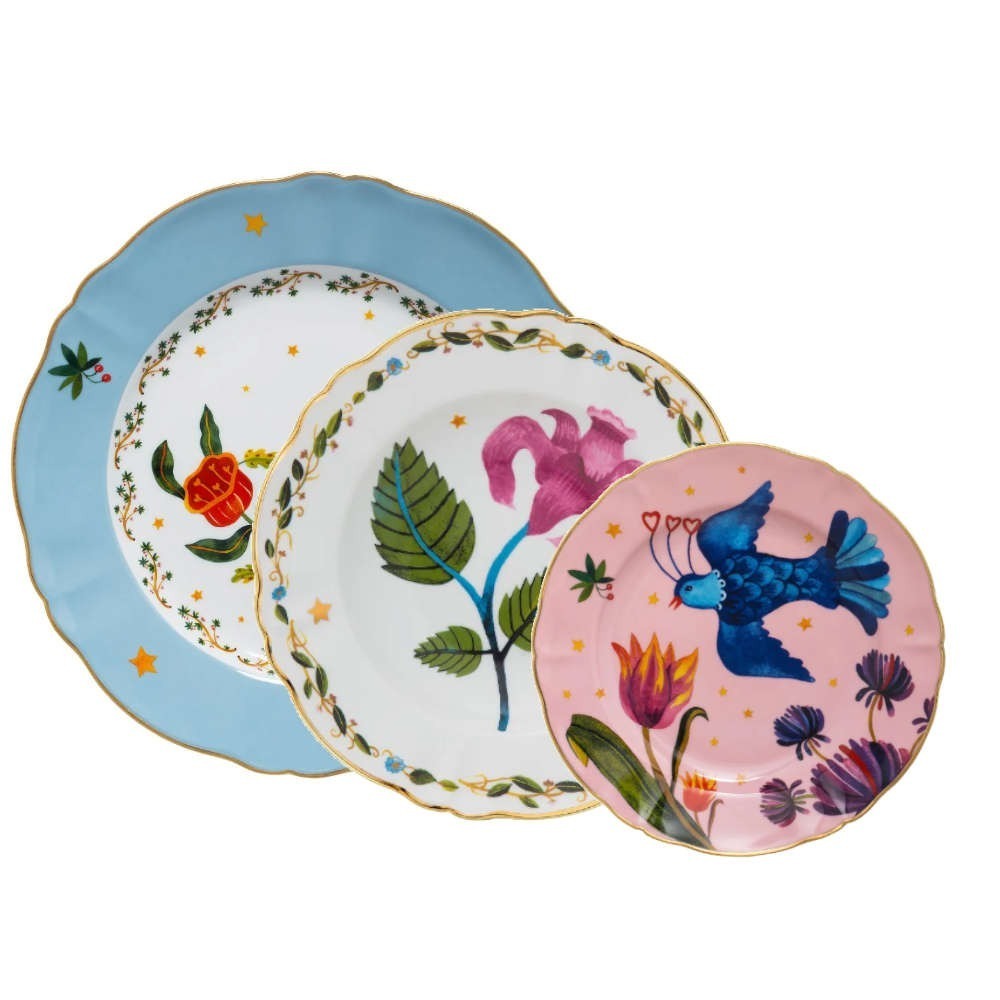 Aparelho de Jantar 18 Pecas Bitossi Floral | Presentes Mickey