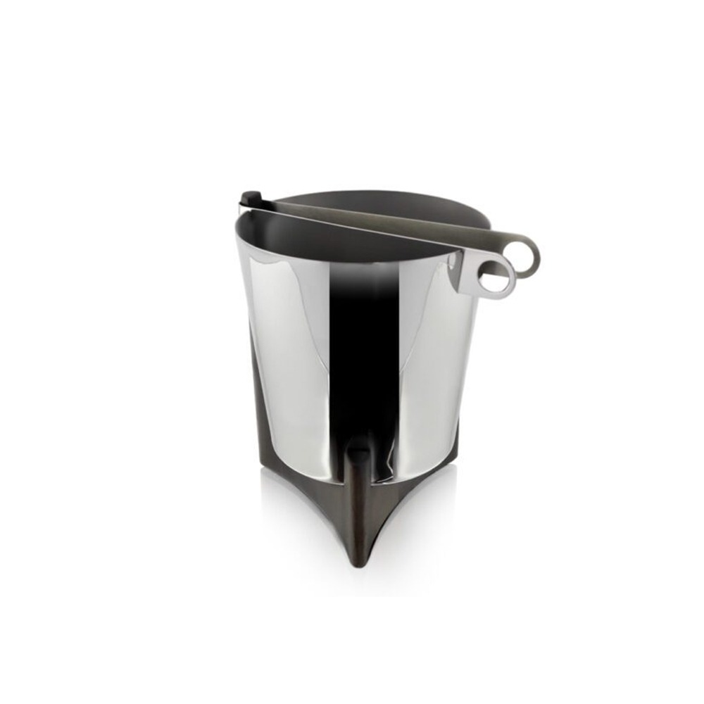 Balde Para Gelo Com Pinça Riva Jacarandá Aço Inox 800 Ml