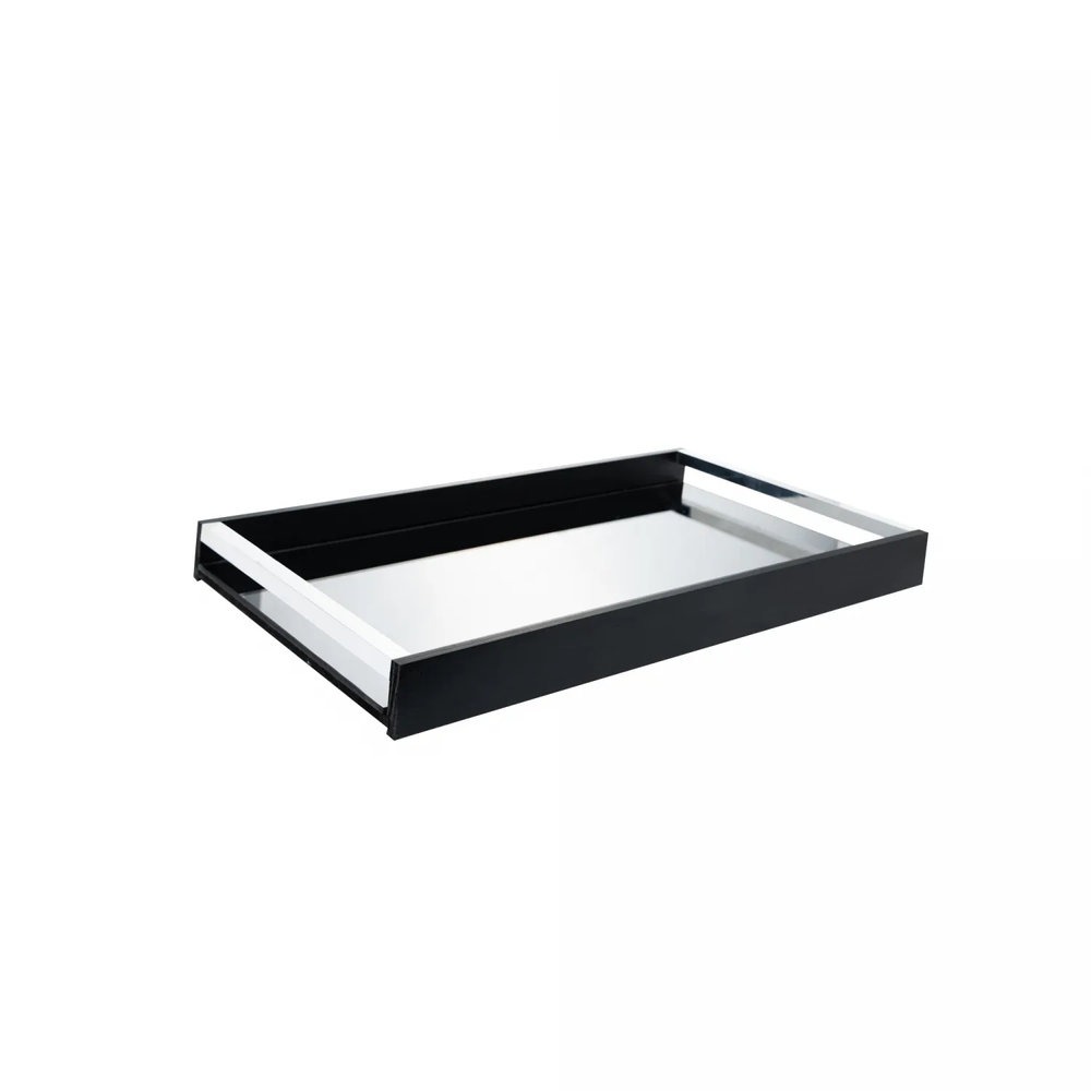 Bandeja Com Espelho Woodart Naturals Black 40 X 30 X 5 Cm