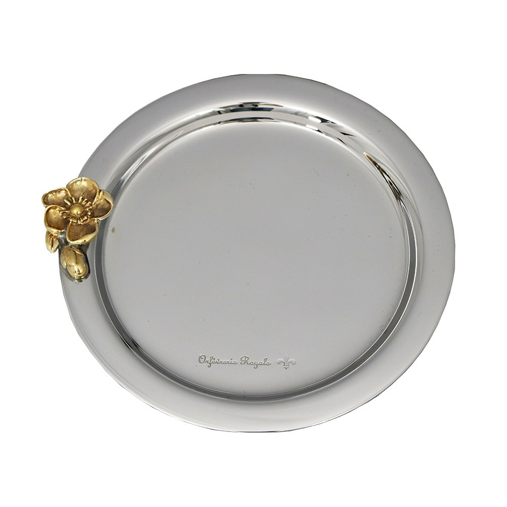 Bandeja de Lavabo Redonda Orfèvrerie Royale Flor Aço Inox 13 Cm