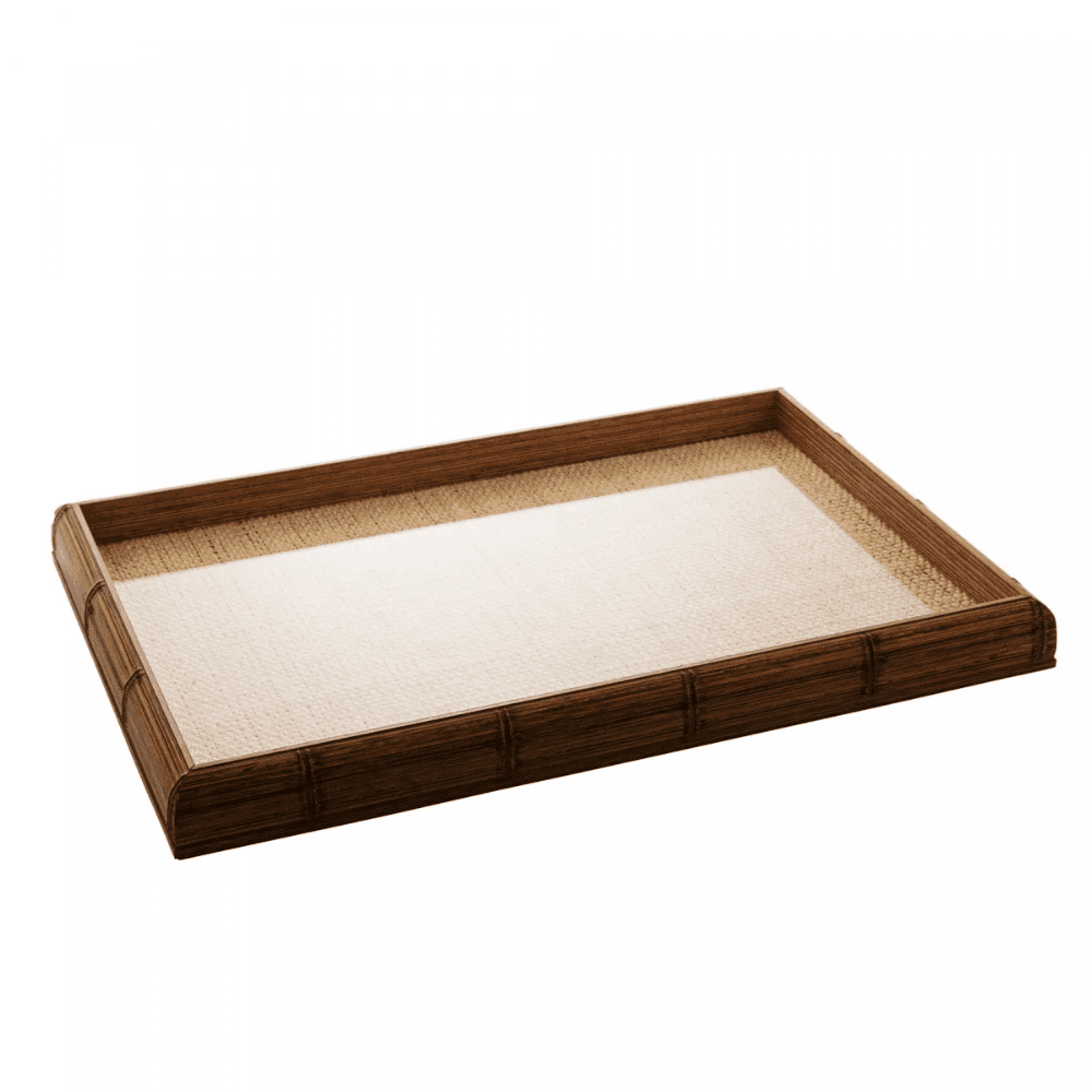 Bandeja de Madeira C/sisal e Bambu Natural