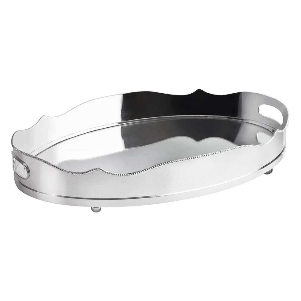 Bandeja Oval Espelho Silverlux Louise 68 Cm Bandeja Oval Espelho Silverlux Louise 68 Cm