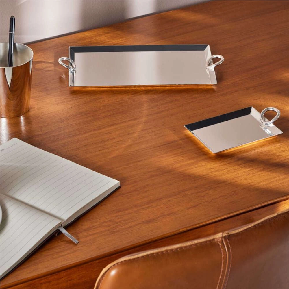 Christofle Cortina オードブルプレート Christofle | bandeja com alça vertigo 43x32 cm christofle