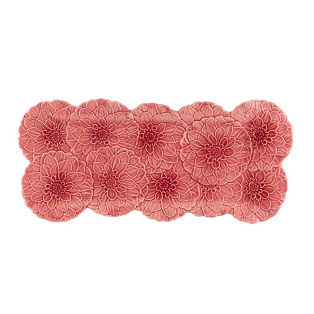 Bandeja Para Torta Bordallo Pinheiro Maria Flor Dália 20 X 47 Cm