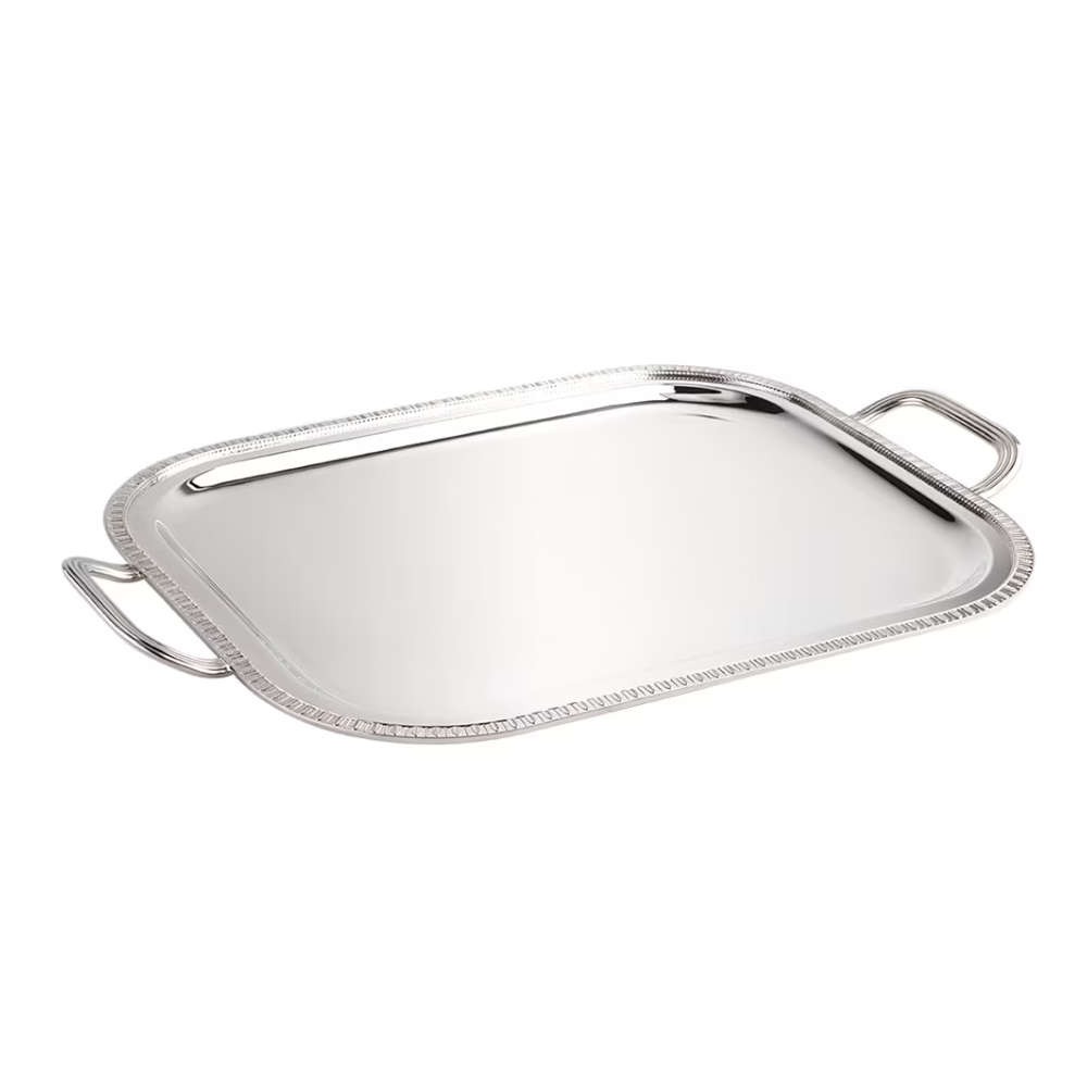 Bandeja Retangular Com Alca Silverlux Madrid