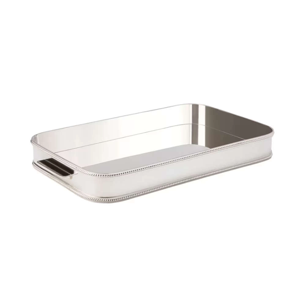 Bandeja Retangular Silverlux Perola 40 Cm