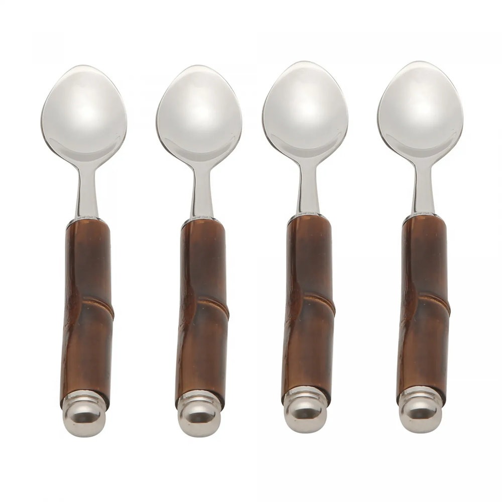 Conjunto de Colheres Wolff Bamboo Escuro - 4 Pecas