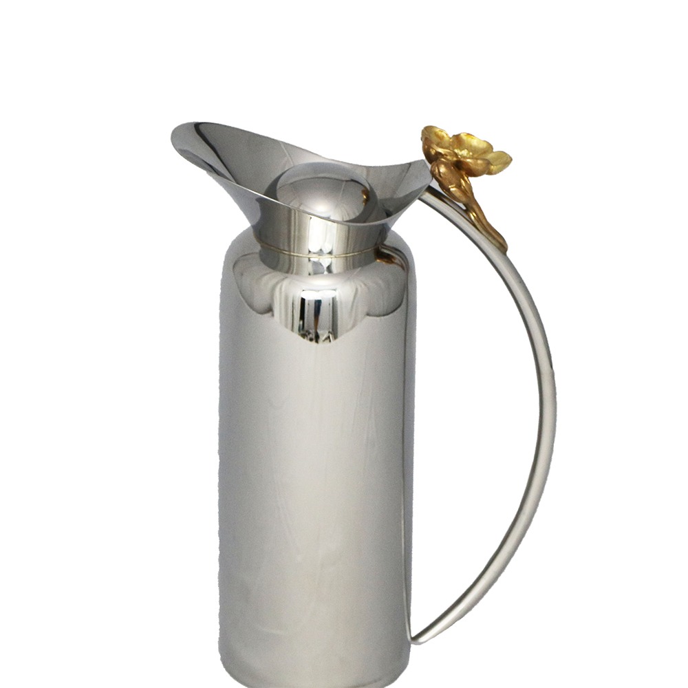 Garrafa Isotérmica Orfèvrerie Royale Flor Na Tampa Aço Inox 500 Ml