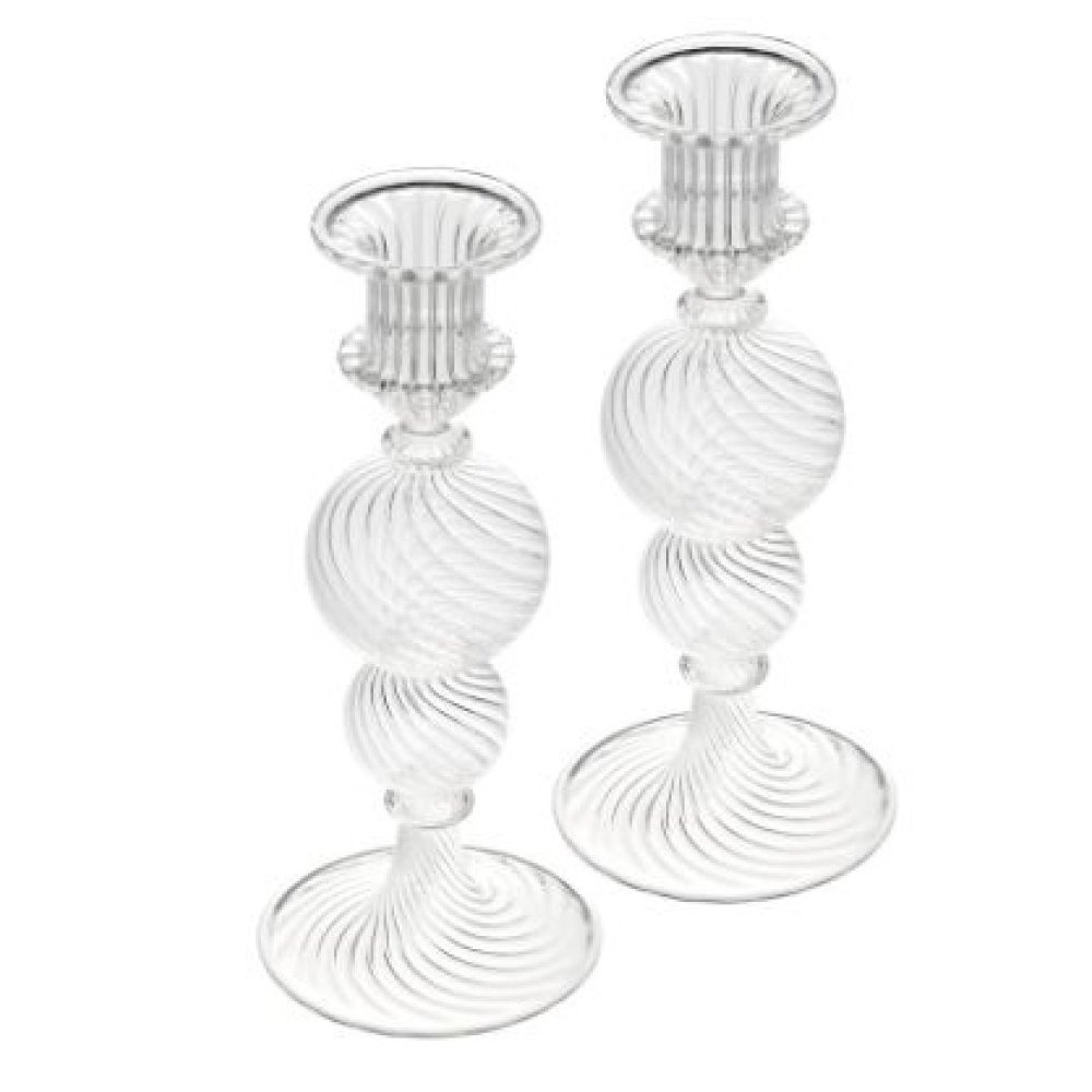 Jogo de Castiçais Christofle Tourbillon 2 Peças Jogo de Castiçais Christofle Tourbillon 2 Peças