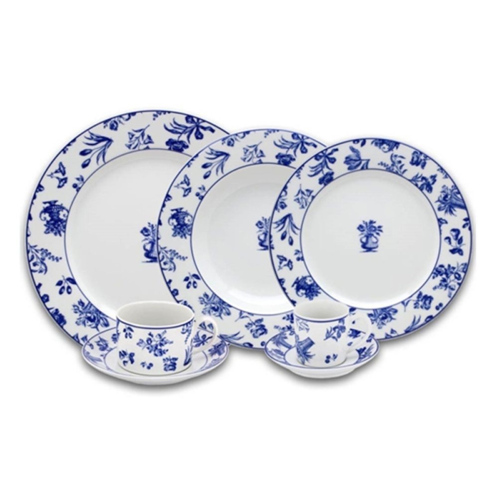 Jogo de Jantar, Cha e Cafe 30 Pecas Vista Alegre Chintz Azul