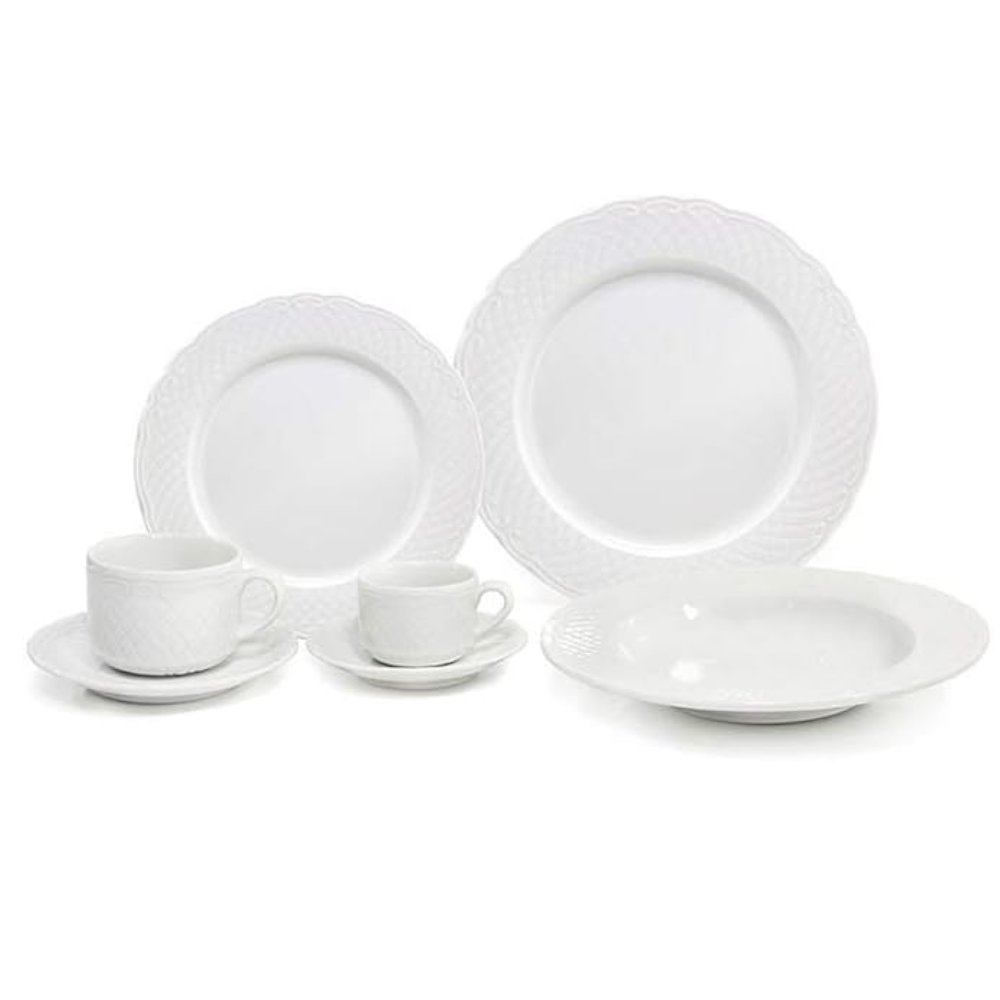 Jogo de Jantar, Cha e Cafe 30 Pecas Vista Alegre Escorial White