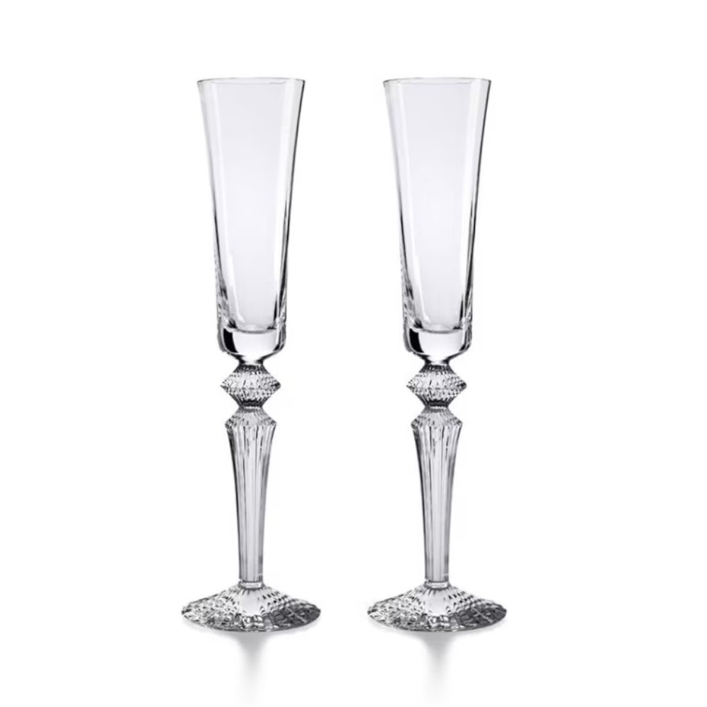 Jogo de Tacas Para Champanhe Em Cristal Baccarat Mille Nuits Translucida