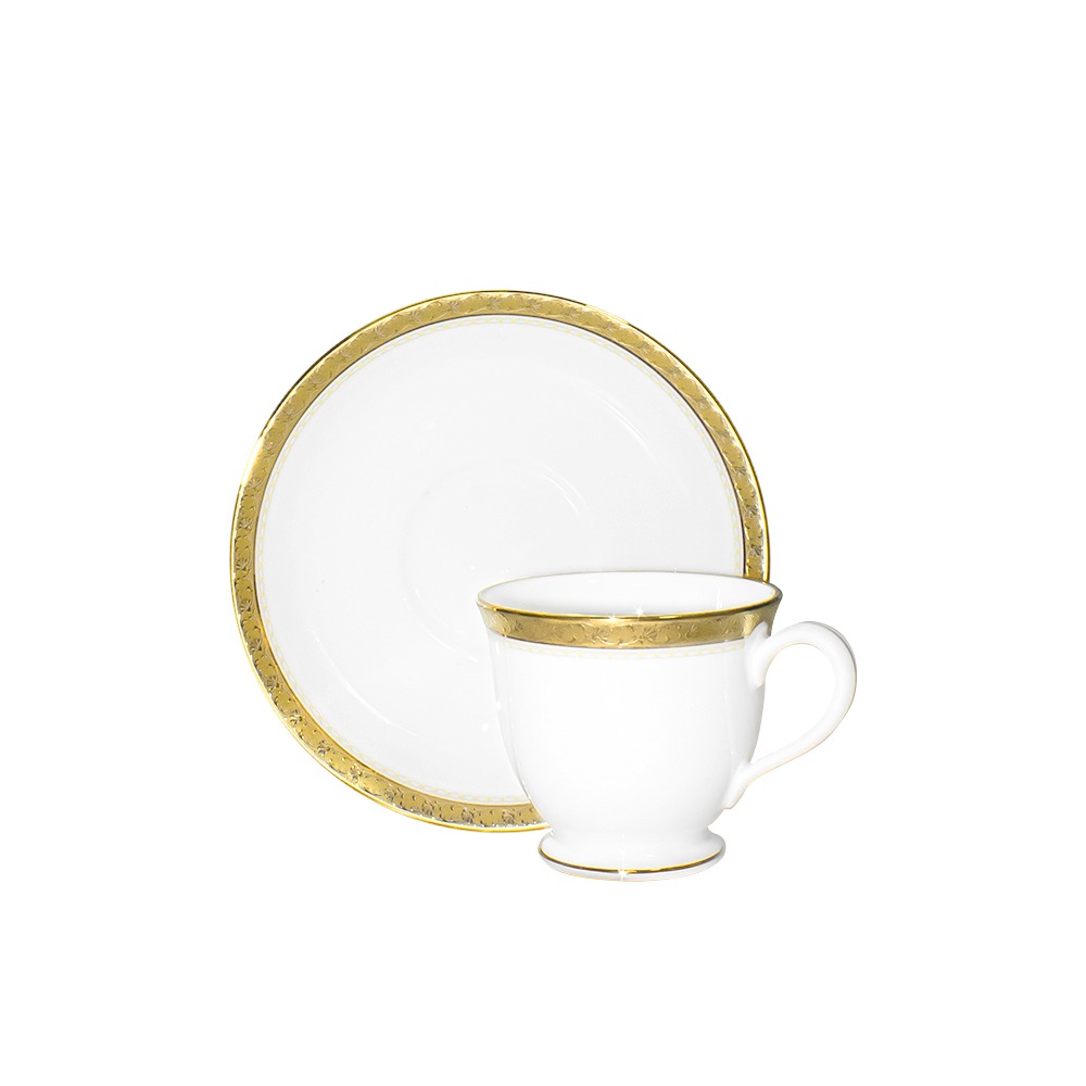 Jogo de Xícaras Para Café Com Pires Noritake Charlotta Gold - 6 Peças Jogo de Xícaras Para Café Com Pires Noritake Charlotta Gold - 6 Peças