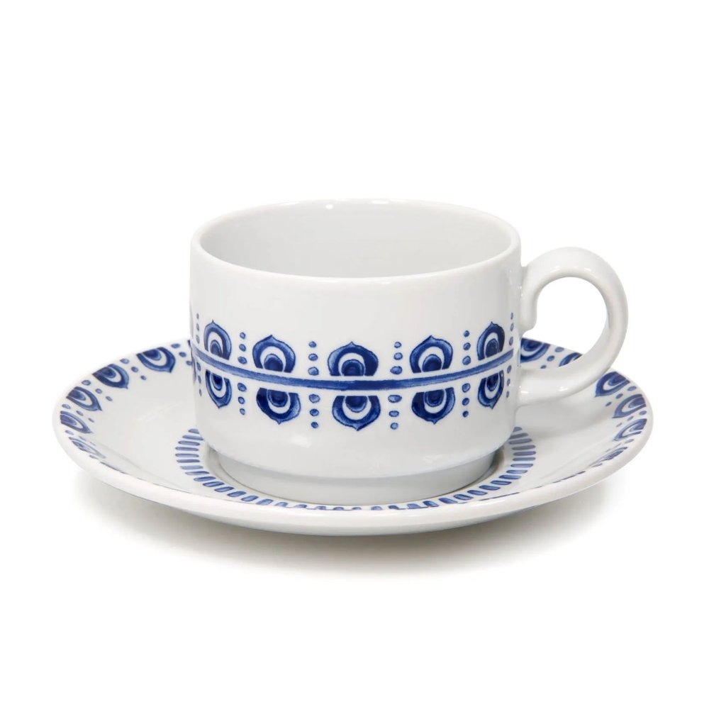 Jogo C/ 6 Xicaras Para Cha Azure Vista Alegre 220 Ml