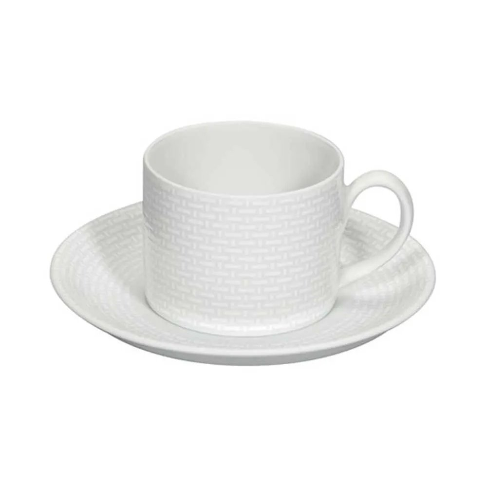 Jogo de Xicaras Para Cha Com Pires Vista Alegre Cesta 199 Ml 4 Pecas