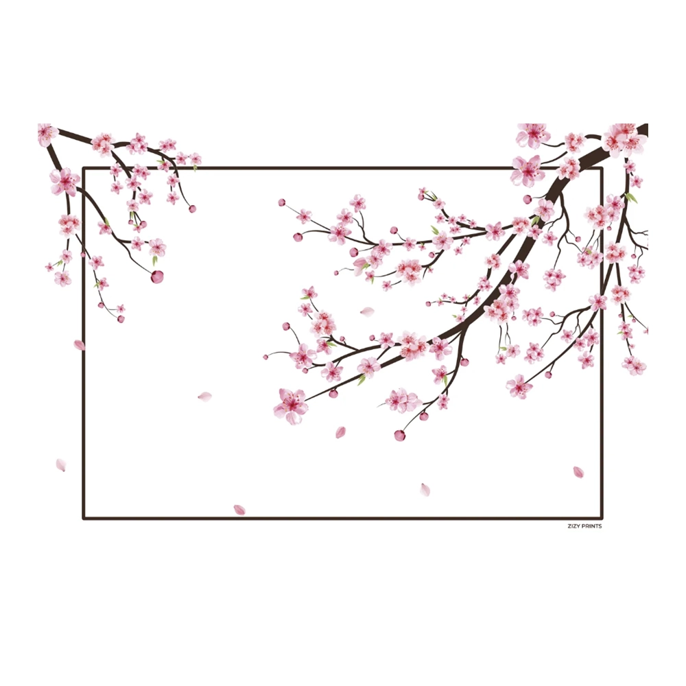 Jogo C/ 12 Lugares Americanos Cherry Blossom - Zizy Prints