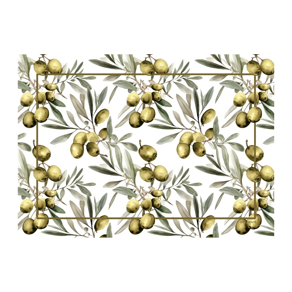 Jogo C/ 12 Lugares Americanos Olives  - Zizy Prints