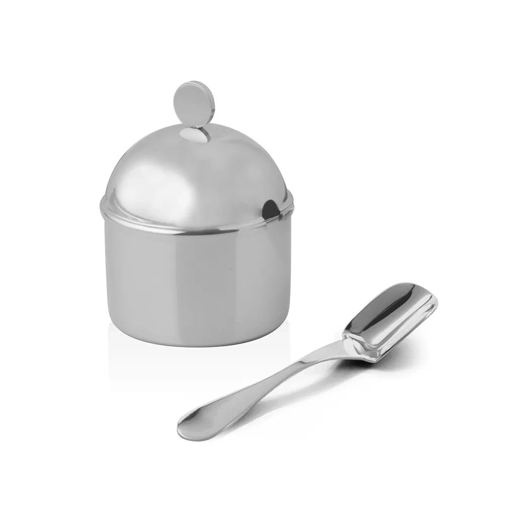 Acucareiro Com Colher Riva Ravena Aco Inox