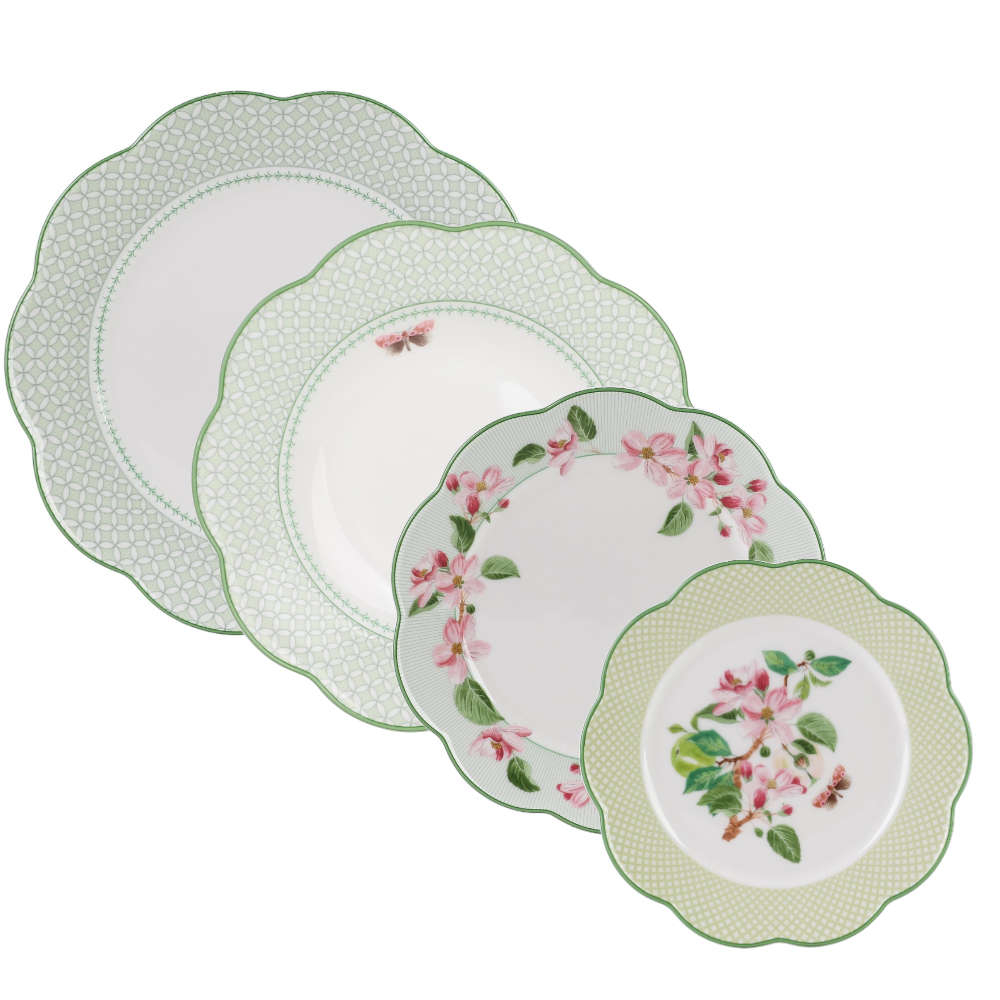 Aparelho de Jantar 24 Pecas Geometria Horticool Green Tea Delight