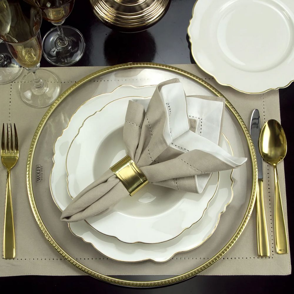 Aparelho de Jantar 42 Pecas Wolff Maldivas C/ Fio Dourado
