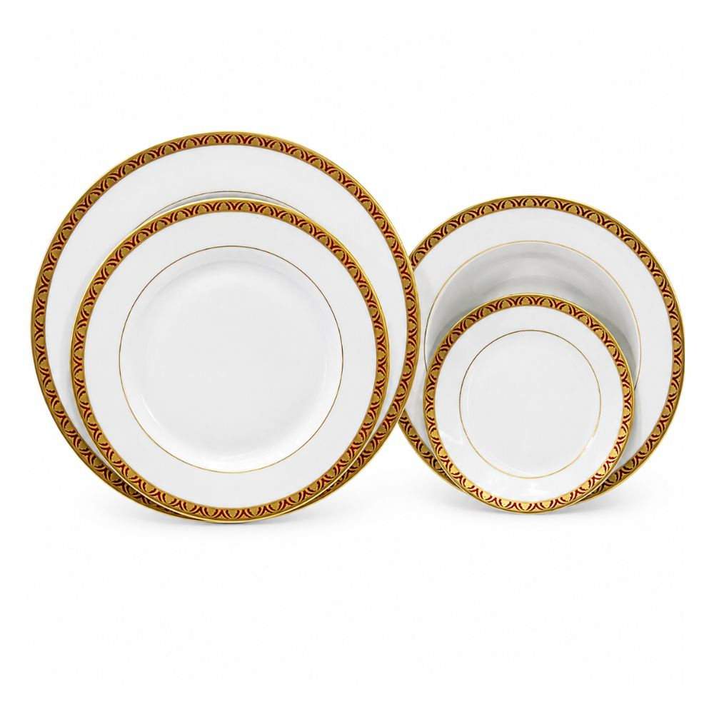 Aparelho de Jantar C/ 30 Pecas Mazarin Rizieres D'or Laque Rouge Aparelho de Jantar C/ 30 Pecas Mazarin Rizieres D'or Laque Rouge