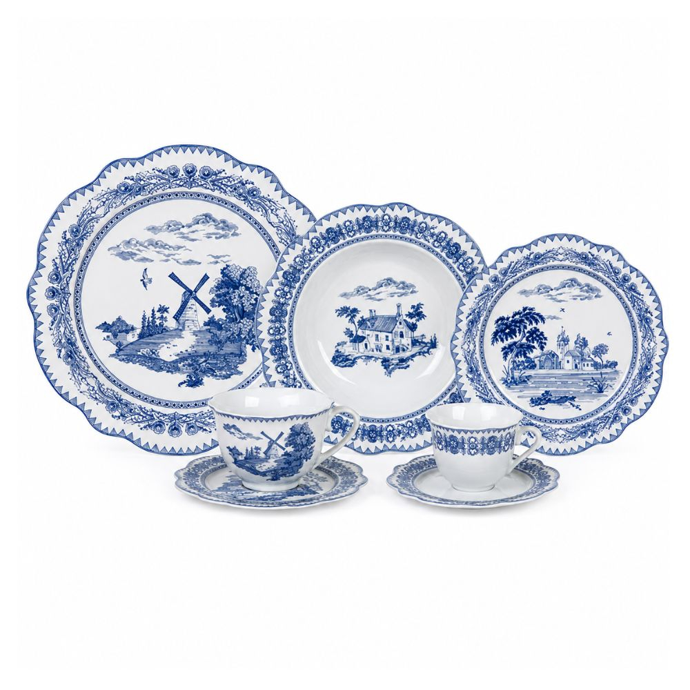Aparelho de Jantar L'hermitage Azul 42 Pecas