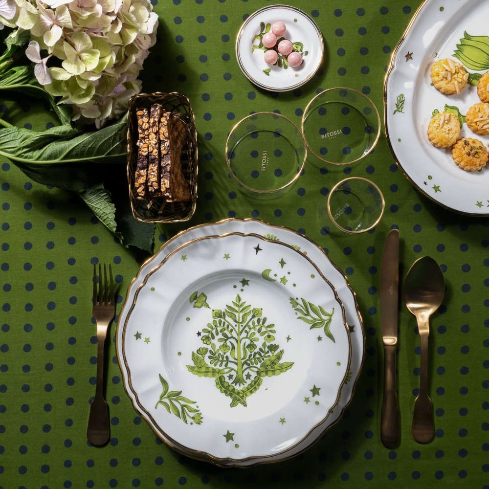 Baixela 18 Pecas Floral Verde Bitossi