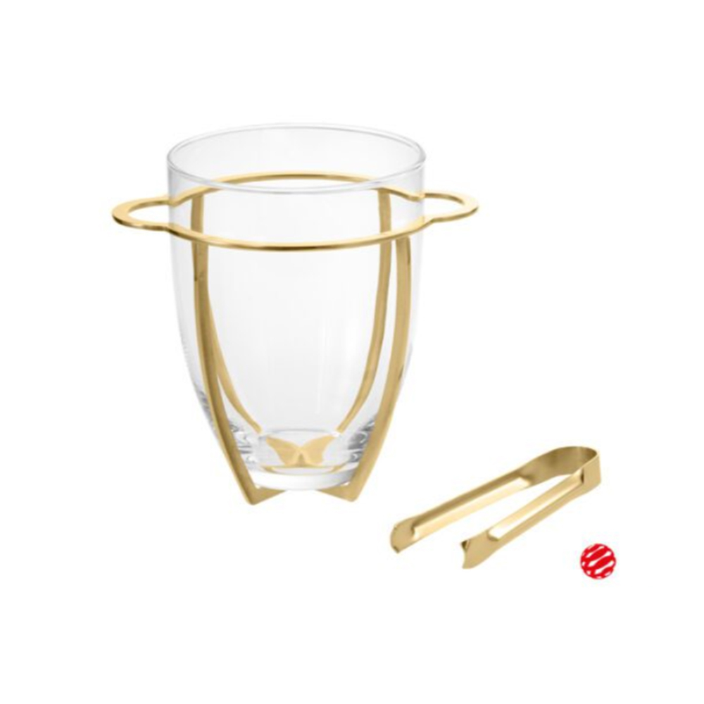 Balde Para Gelo Com Pinça Riva Del Garda Ouro 24k Balde Para Gelo Com Pinça Riva Del Garda Ouro 24k