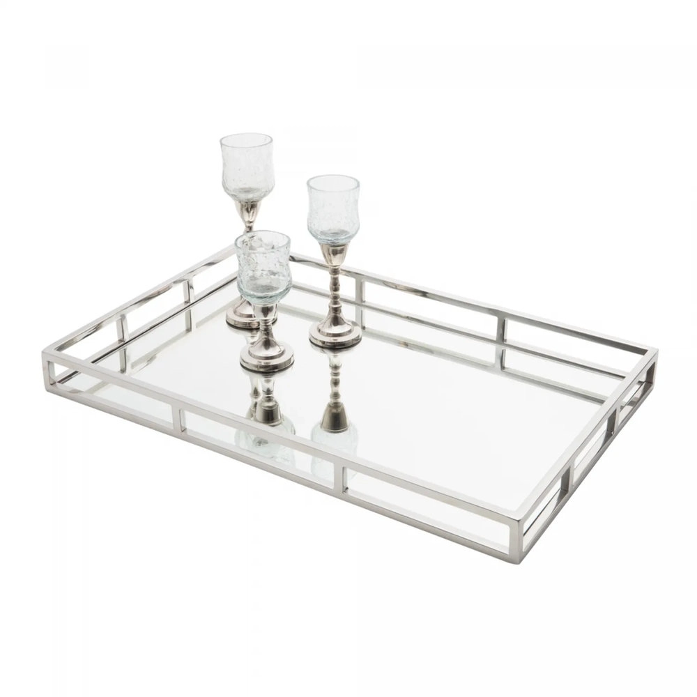 Bandeja Aco Inox C/ Espelho 56x36x5cm