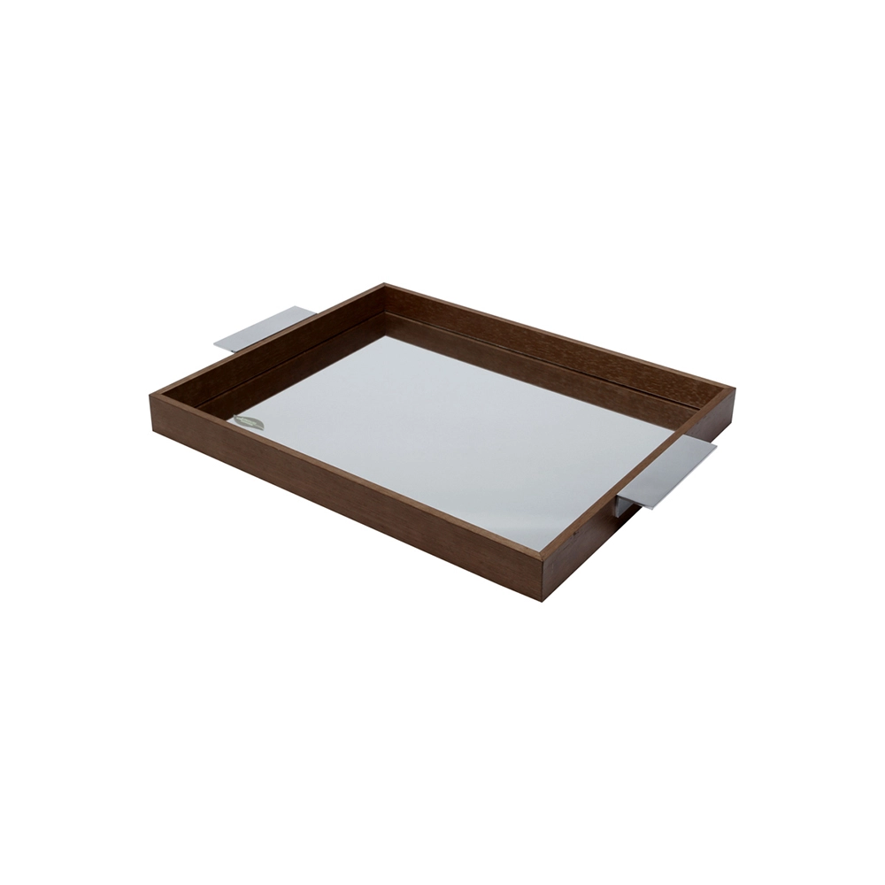 Bandeja Com Espelho Woodart Naturals 35 X 25 X 5 Cm