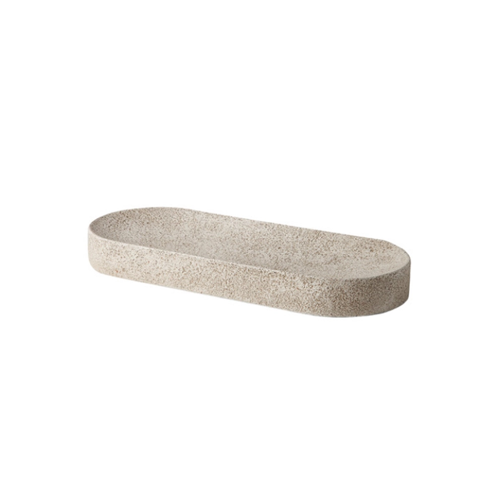 Bandeja de Banheiro Oval Mart Em Poliresina 3 X 37,5 X 15 Cm