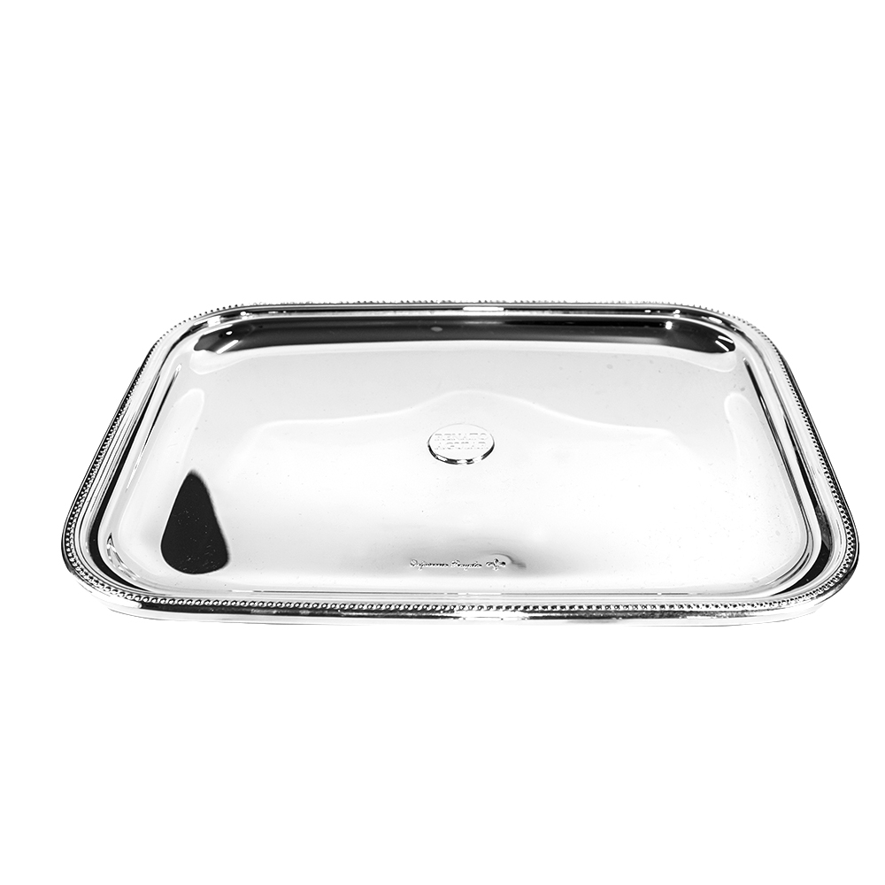 Bandeja de Prata Perolas Orfevrerie Royale 36 X 28 Cm Bandeja de Prata Perolas Orfevrerie Royale 36 X 28 Cm