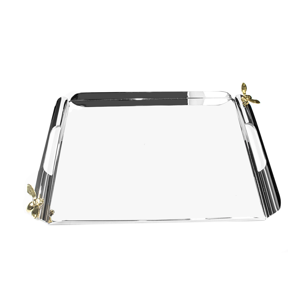 Bandeja Orfèvrerie Royale Era Uma Vez 2 Abelhas Aço Inox 40 X 30 Cm Bandeja Orfèvrerie Royale Era Uma Vez 2 Abelhas Aço Inox 40 X 30 Cm