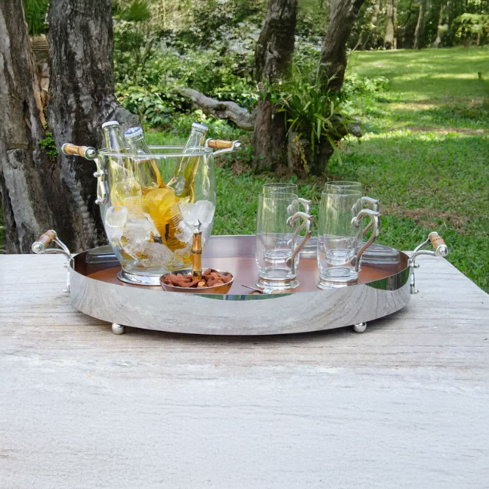 Bandeja Oval Menor By Somers Bambu 55 Cm