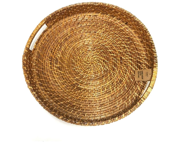 Bandeja Redonda Com Alça Hudson Home Rattan 45 Cm Bandeja Redonda Com Alça Hudson Home Rattan 45 Cm