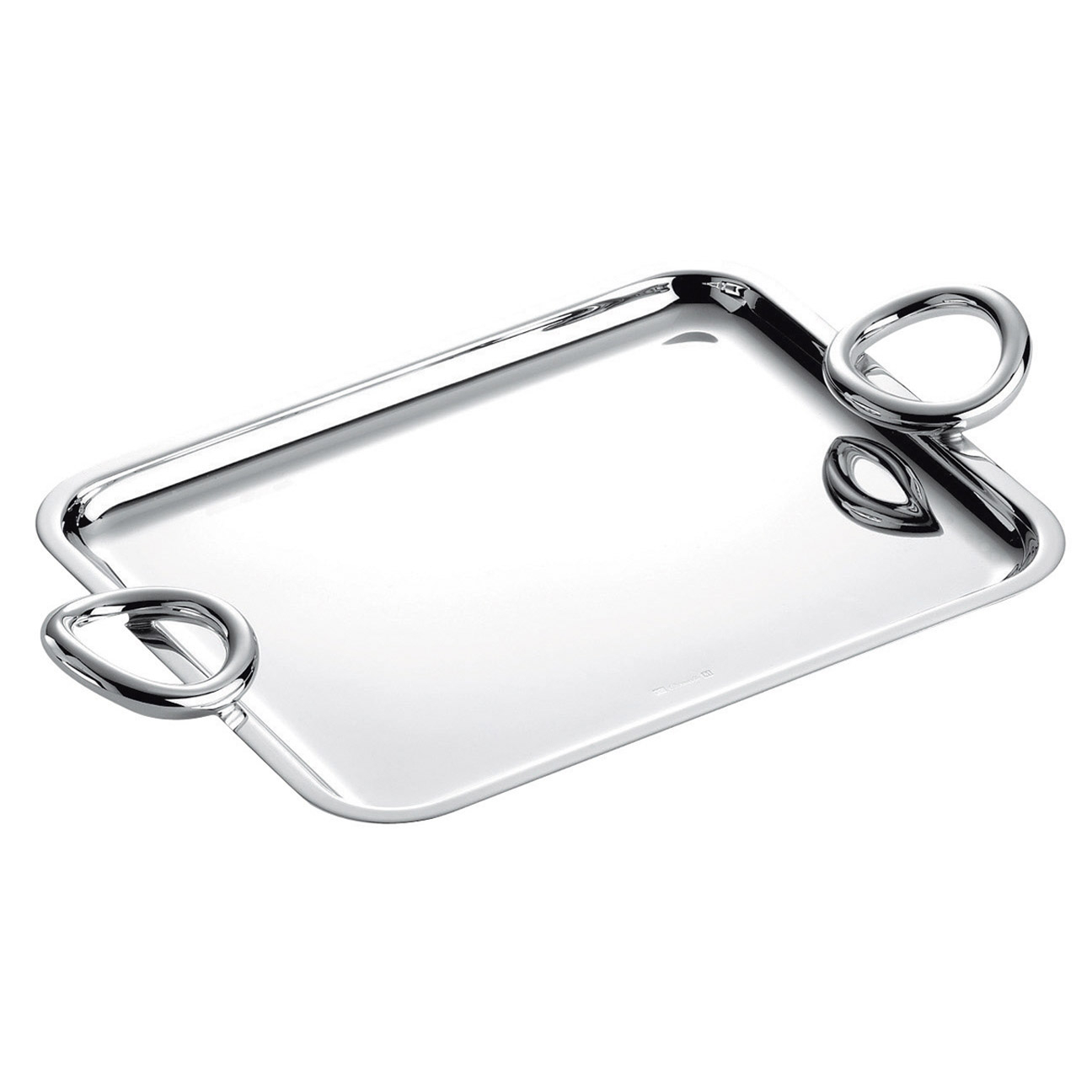 Bandeja Retangular C/ 2 Alcas Christofle Vertigo 20 Cm