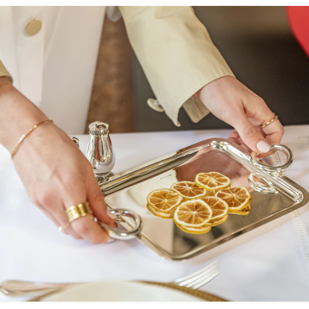 Bandeja Retangular Com 1 Alca Vertigo Christofle