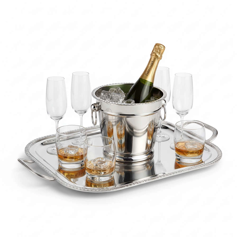 Bandeja Retangular Com Alca Silverlux Madrid Bandeja Retangular Com Alca Silverlux Madrid