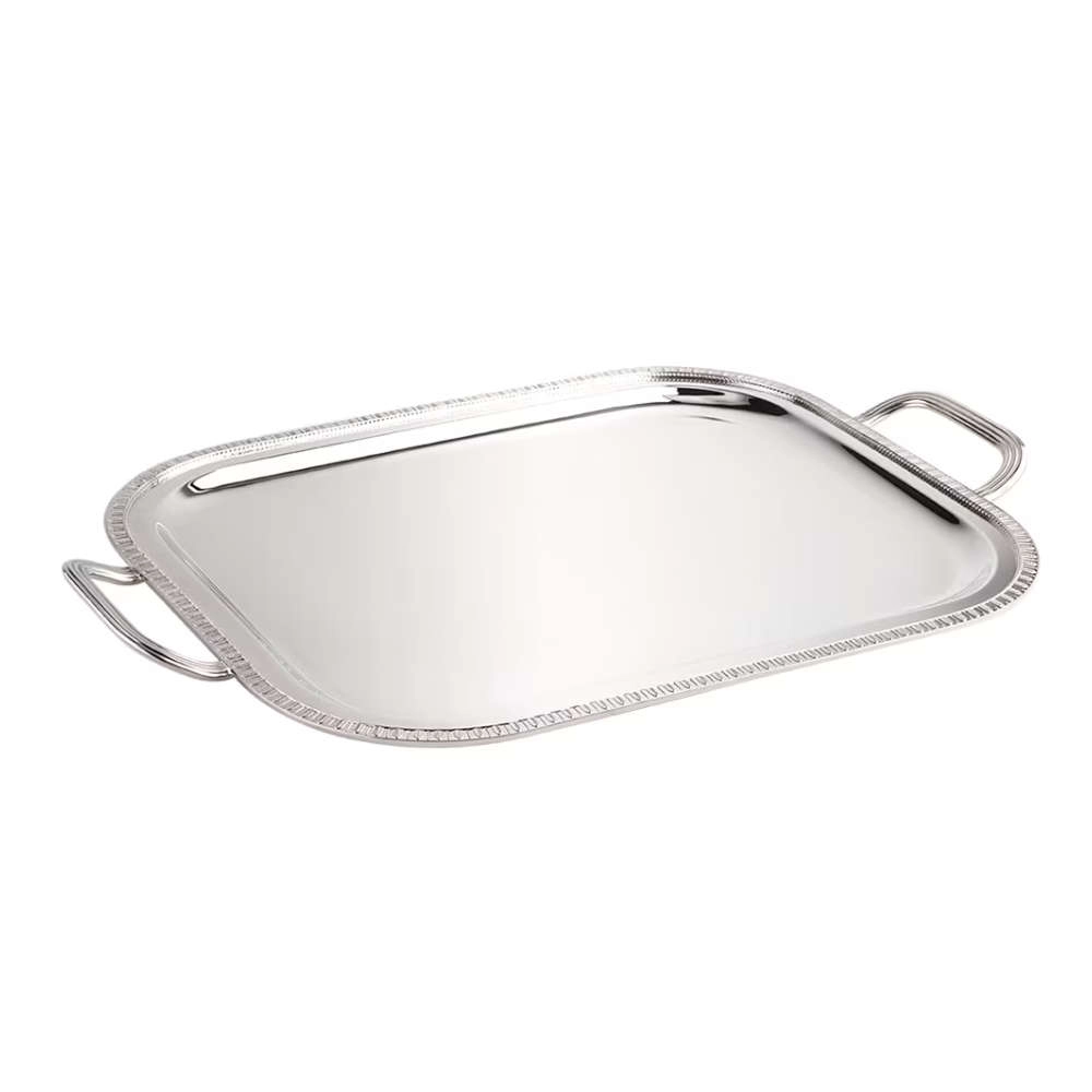Bandeja Retangular Com Alca Silverlux Madrid