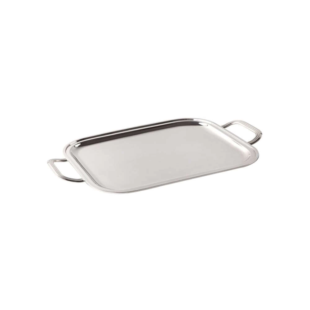 Bandeja Retangular Com Alcas Silverlux Lisa
