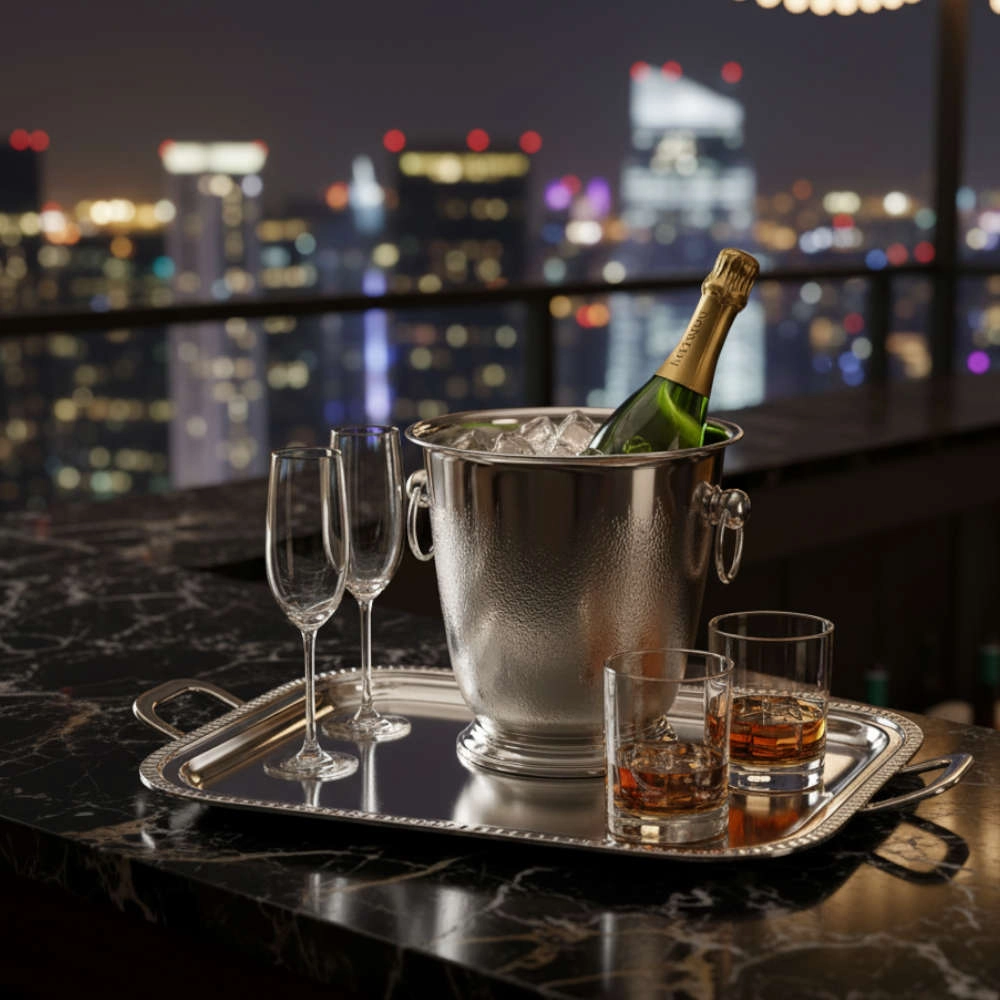 Bandeja Retangular Com Alcas Silverlux Versailles