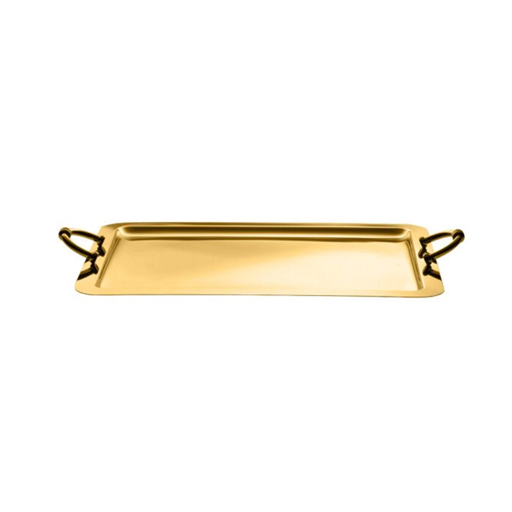 Bandeja Retangular Média Com Alças Riva Ferrara Ouro 24k Bandeja Retangular Média Com Alças Riva Ferrara Ouro 24k