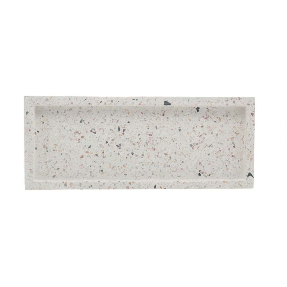 Bandeja Retangular Marmore Terrazo 25x10x2cm