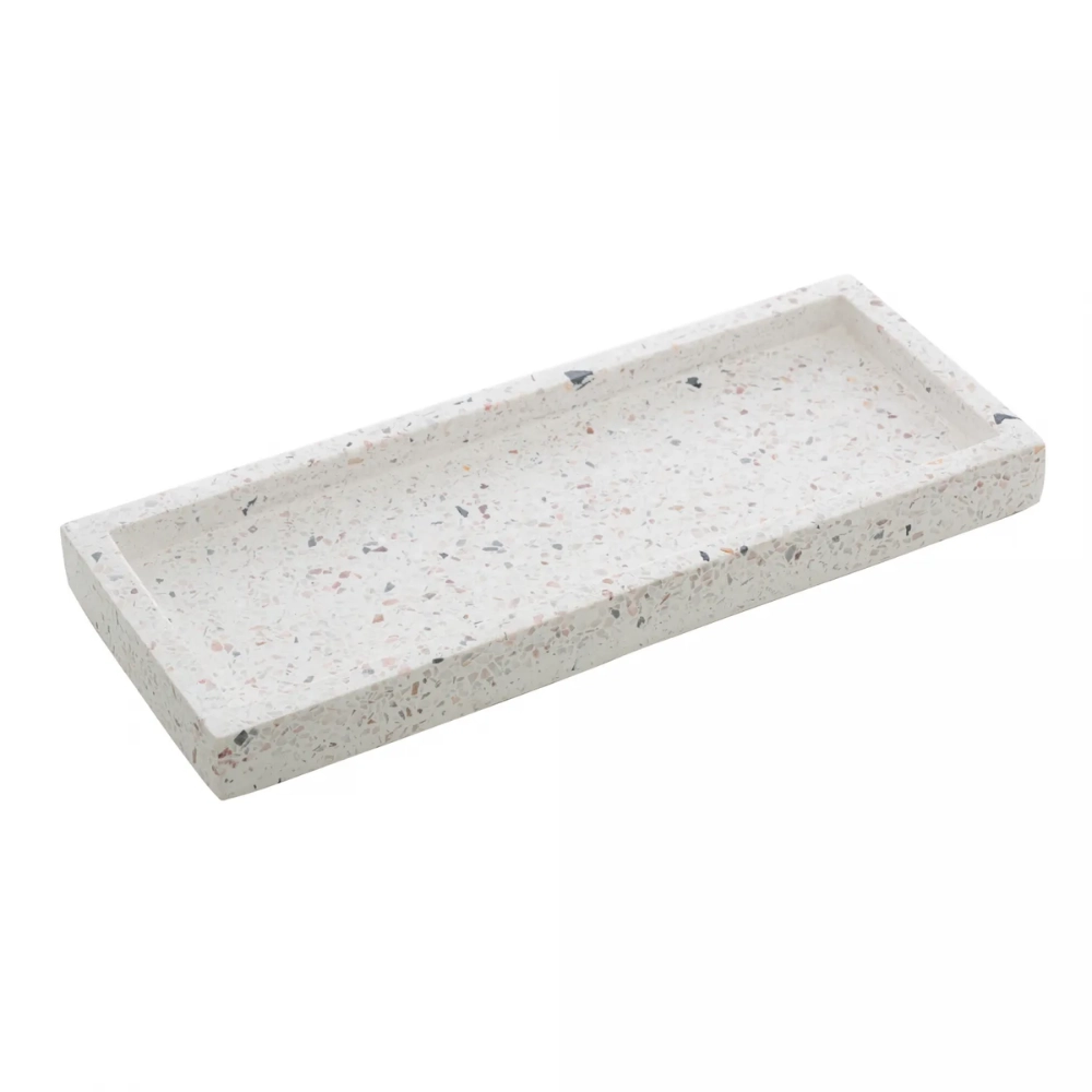 Bandeja Retangular Marmore Terrazo 25x10x2cm