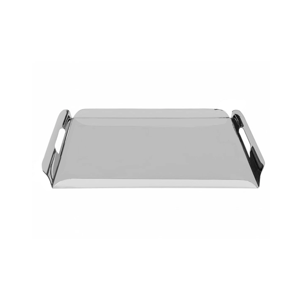 Bandeja Retangular Orfèvrerie Royale Era Uma Vez Lisa Aço Inox 60 X 40 Cm