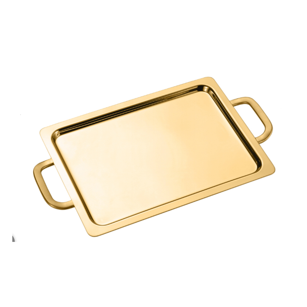 Bandeja Riva Cascia Nocc Ouro 24k e Aço Inox 27 X 16,5 X 1 Cm Bandeja Riva Cascia Nocc Ouro 24k e Aço Inox 27 X 16,5 X 1 Cm