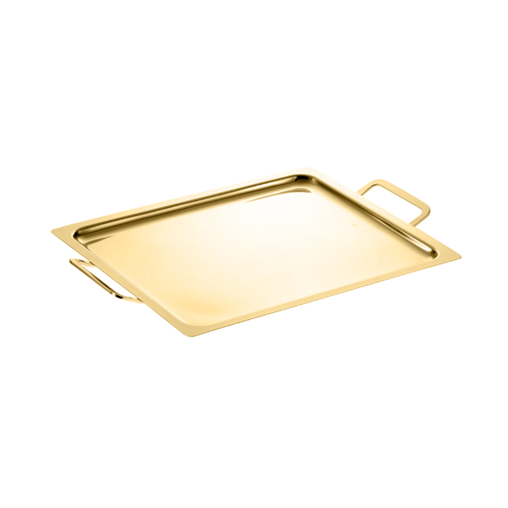 Bandeja Riva Cascia Nocc Ouro 24k e Aço Inox 51 X 33 X 2 Cm Bandeja Riva Cascia Nocc Ouro 24k e Aço Inox 51 X 33 X 2 Cm