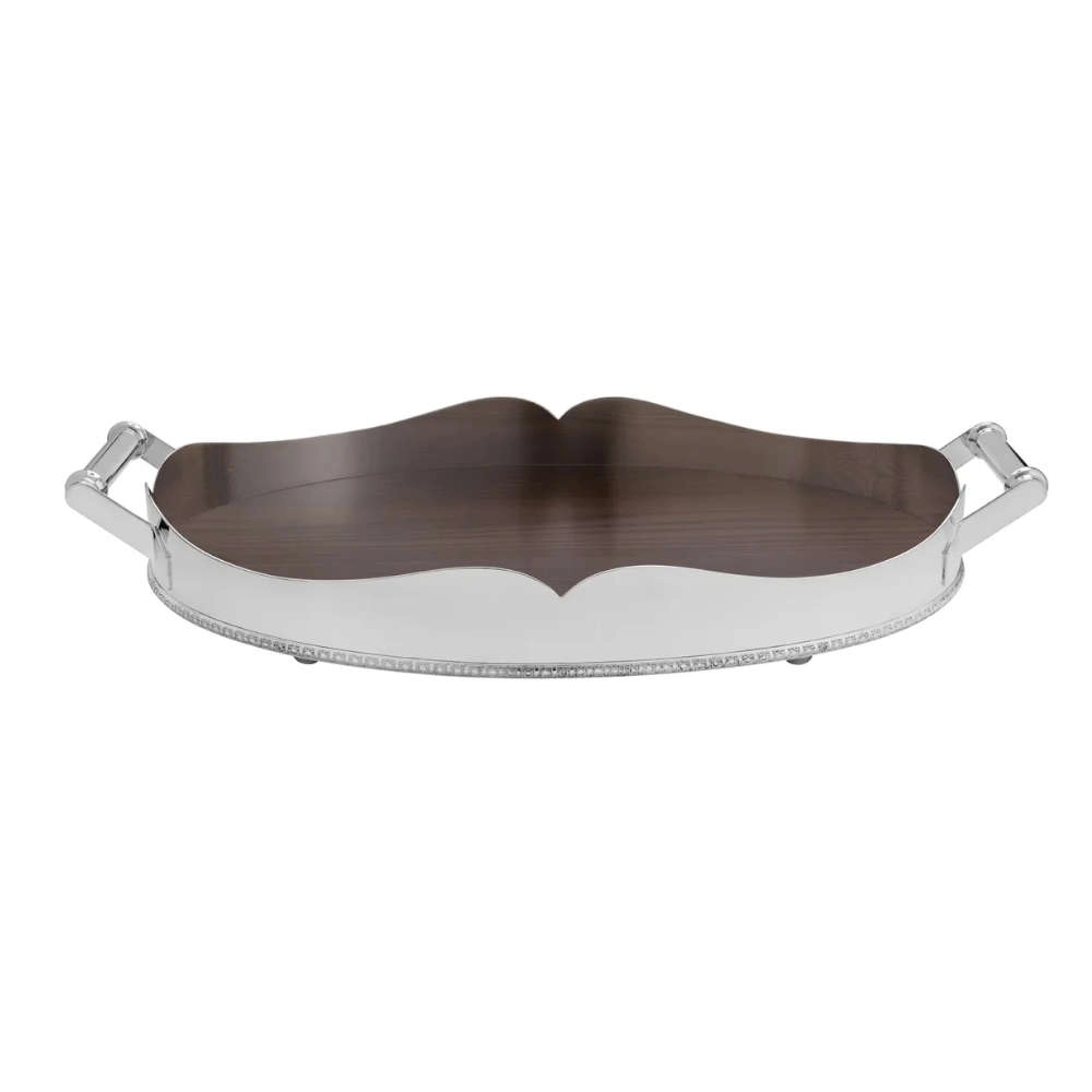 Bandeja St James Coracao Com Cordao Palha e Fundo de Madeira Bandeja St James Coracao Com Cordao Palha e Fundo de Madeira